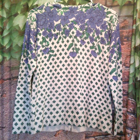 Floral Sparkle Button Down Cardigan - Picture 3 of 4